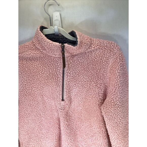 Charles River Pink Fluffy Pullover Has Pockets Long Sleeve 1/4 Zip Size XS - Picture 2 of 4